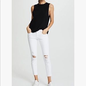 J Brand Low Rise Cropped Skinny Jean White Sz 26